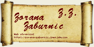 Zorana Zaburnić vizit kartica